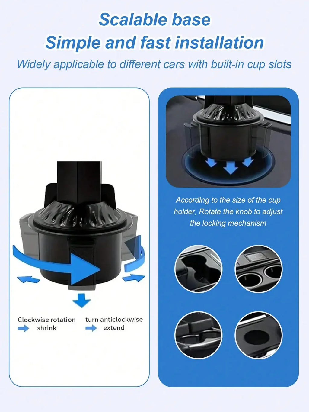DREAMWEAVER - 3 in 1 360° DETACHABLE CAR CUP HOLDER & FOOD TABLE