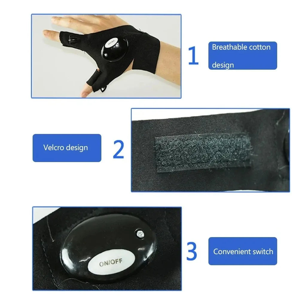 DREAMWEAVER - WATERPROOF LED FLASHLIGHT GLOVES