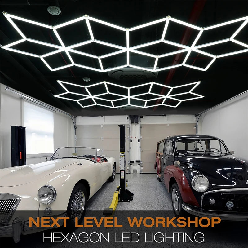 Fast Delivery 8x18.35ft Exhibition Car Detailing Lights Garage Workshop LED Starburst Lighting Kit Geometric Light Snowflake
