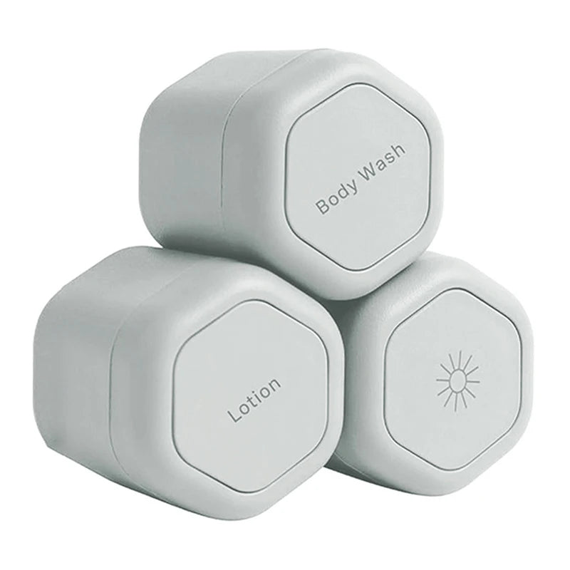 2/3Pcs Magnetic Travel Containers with Lids Cosmetic Dispenser Stacking Design Storage Bottles for Face Cream Sunscreen