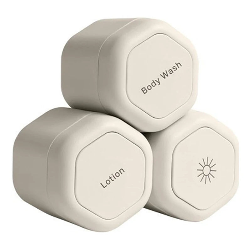 2/3Pcs Magnetic Travel Containers with Lids Cosmetic Dispenser Stacking Design Storage Bottles for Face Cream Sunscreen