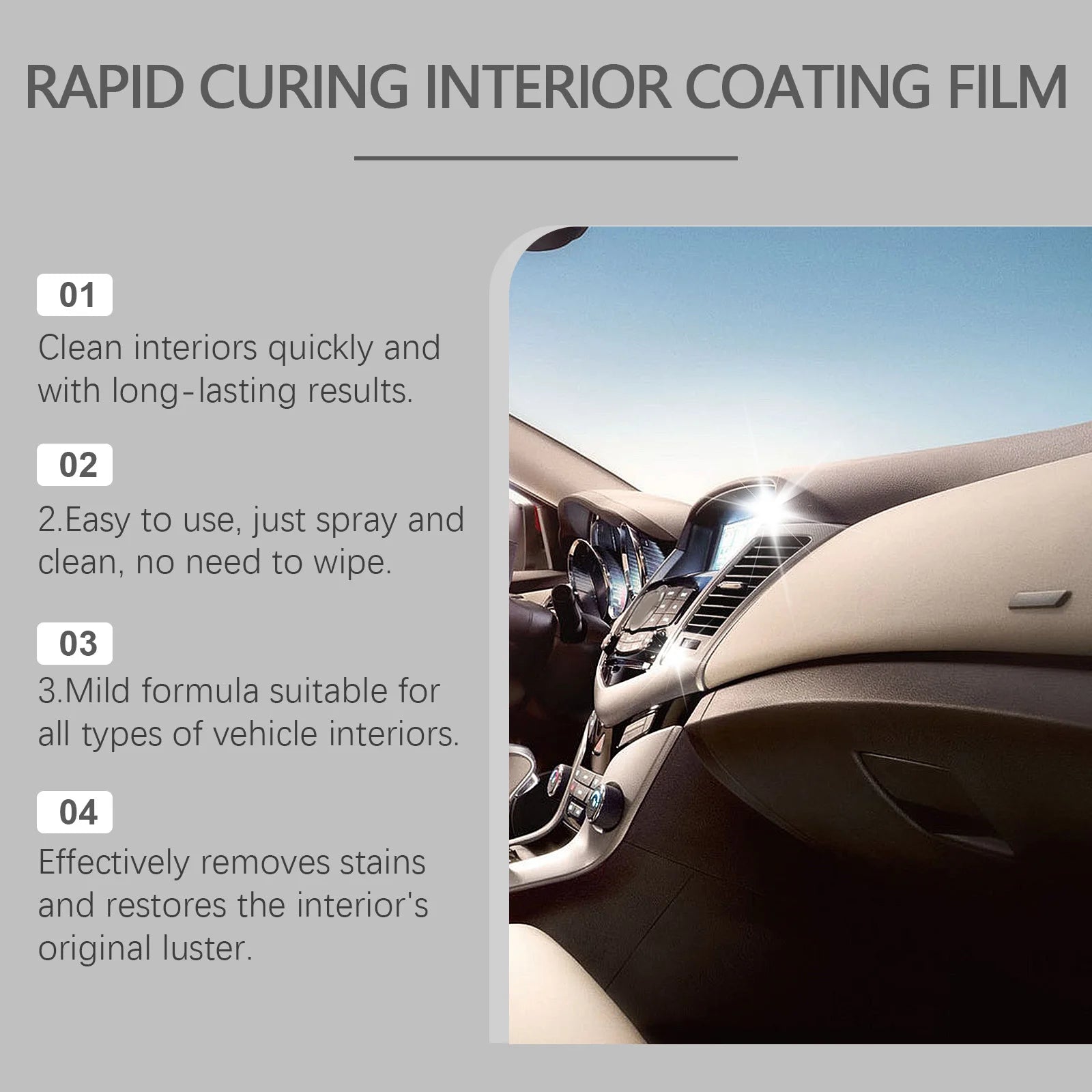 Homonth 100ml Mild Liquid Auto Cleaning Spray Car Detailing Restorer Vehicle Interior Cleaning Essence Car Cleaning Products