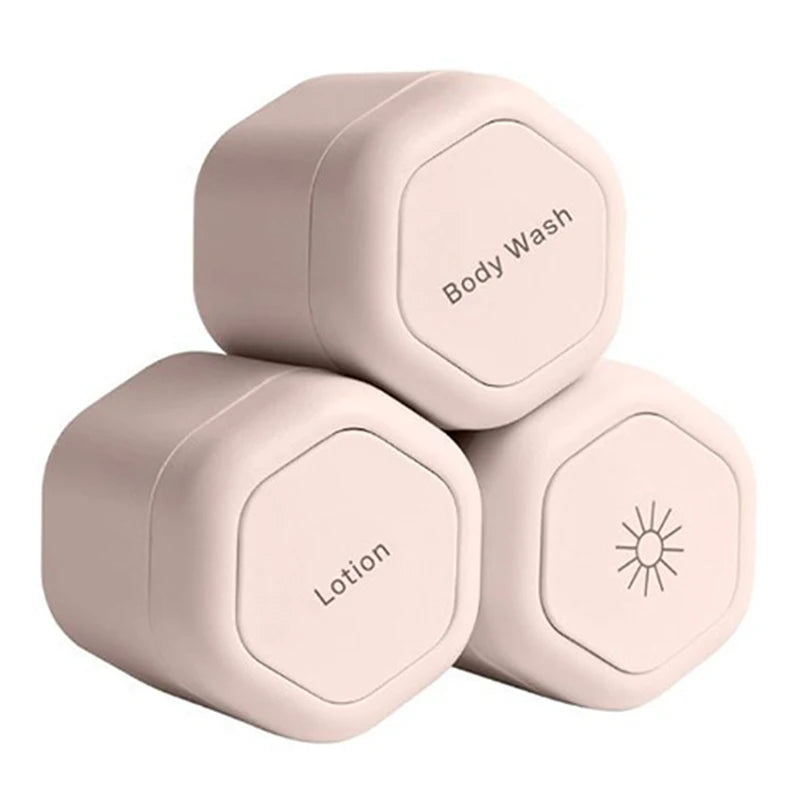 2/3Pcs Magnetic Travel Containers with Lids Cosmetic Dispenser Stacking Design Storage Bottles for Face Cream Sunscreen