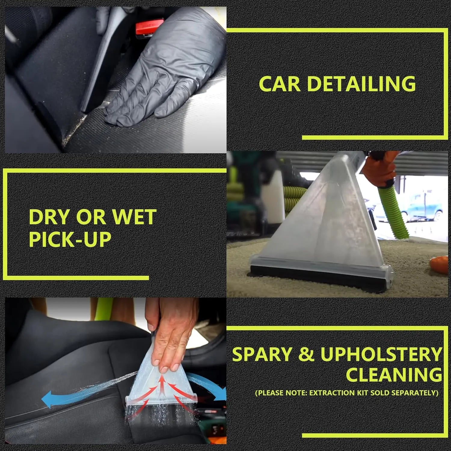 Bigboi Suckr Pro Wet Dry Shampoo Vacuum Cleaner, Hepa Filter Extractor Vacuum For Car Detailing, 8 Gallon Portable Carpet Shop