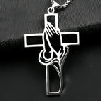 DREAMWEAVER - PRAYING HANDS CROSS CAR CHARM