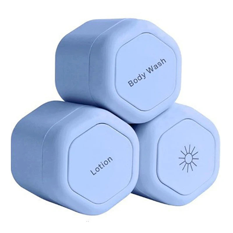 2/3Pcs Magnetic Travel Containers with Lids Cosmetic Dispenser Stacking Design Storage Bottles for Face Cream Sunscreen