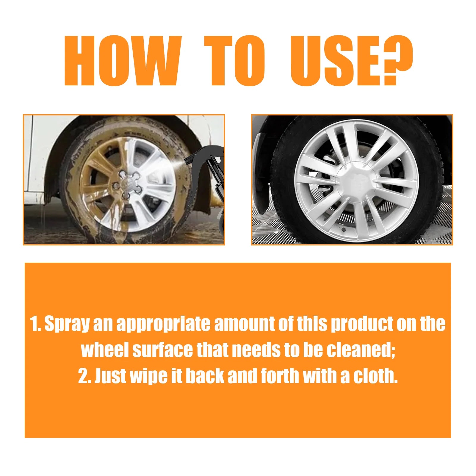 Wheel Cleaner Spray Professional Aluminum Rim Cleaner 100ml Brake Dust Remover Wheel Cleaner Long-Lasting Car Detailing Solution