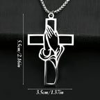DREAMWEAVER - PRAYING HANDS CROSS CAR CHARM
