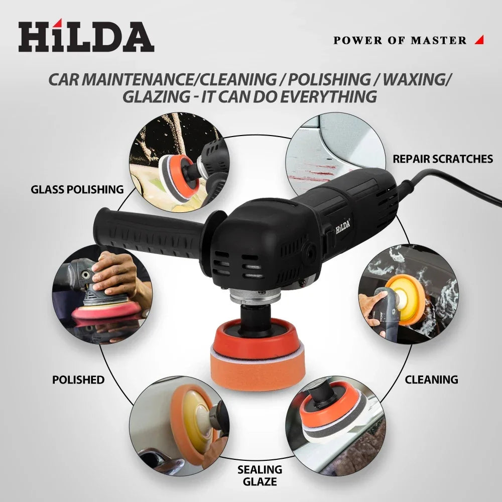 HILDA Car Electric Polisher Buffer Polisher Car Detailing Kit Polishing Pad Car Polishing And Waxing