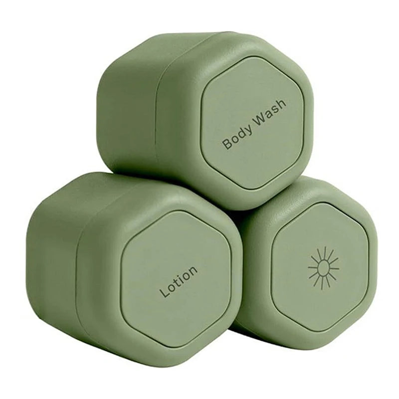 2/3Pcs Magnetic Travel Containers with Lids Cosmetic Dispenser Stacking Design Storage Bottles for Face Cream Sunscreen
