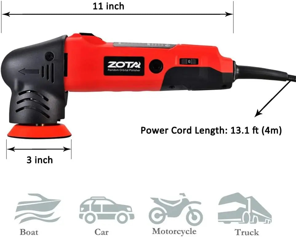 Oribtal Polisher, 3 Inch Dual Action Polisher With 13.1 Feet Cord, Mini Polisher Kit And Polisher For Car Detailing.