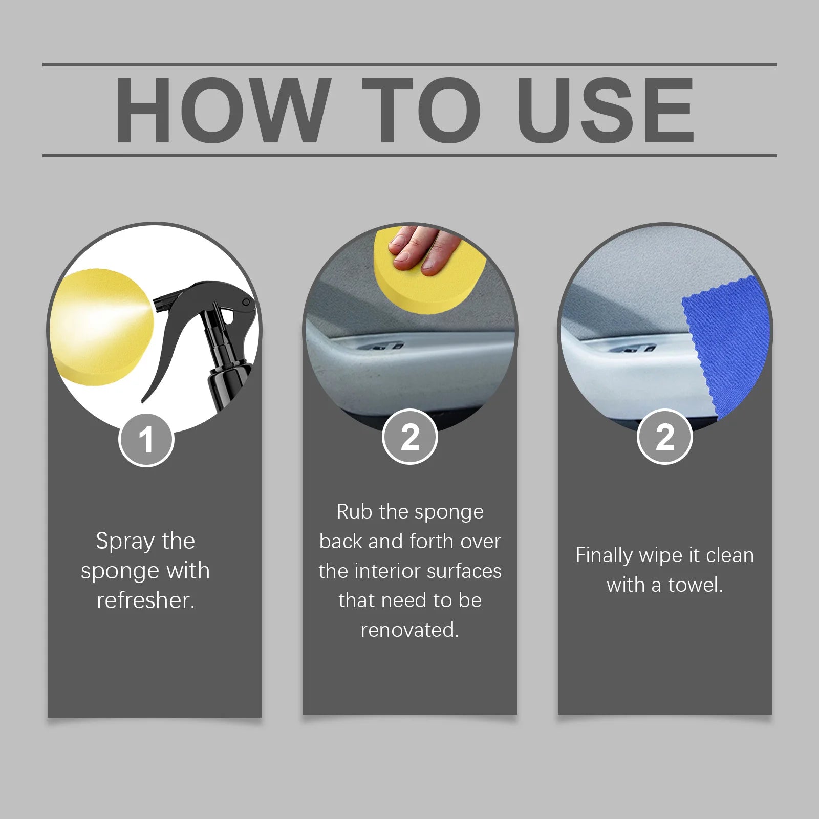 Homonth 100ml Mild Liquid Auto Cleaning Spray Car Detailing Restorer Vehicle Interior Cleaning Essence Car Cleaning Products