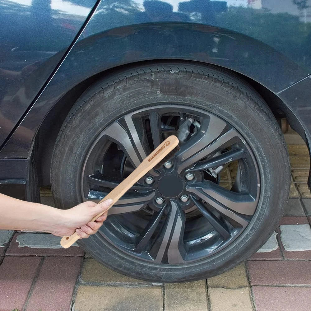 Cubicseven Car Detailing Brush Auto Horsehair Wheel Cleaning Tool Long Handle Easy to Clean Rim Spoke Barrel Car Accessories